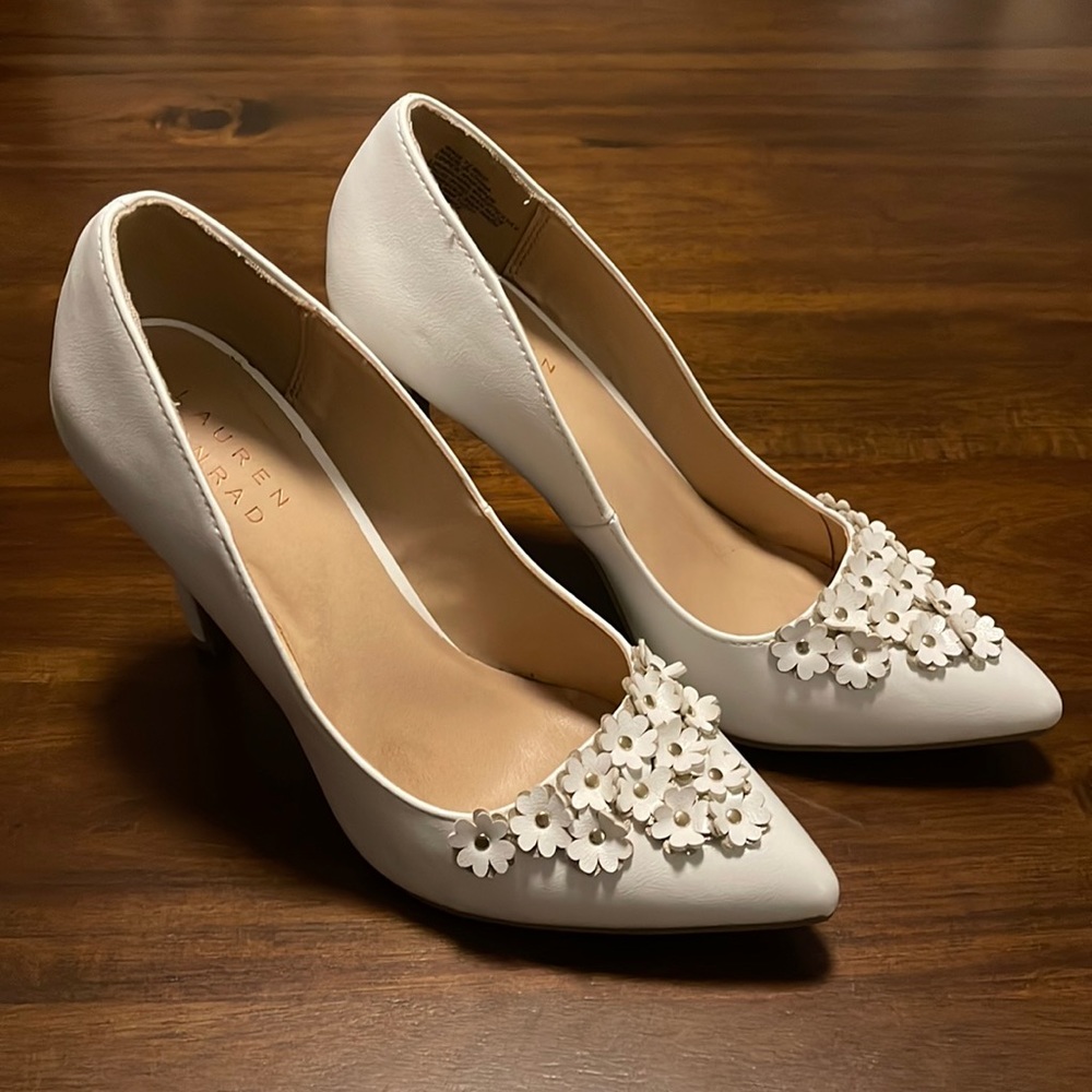 Lauren Conrad pumps with floral design. Worn one time!